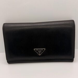 Prada Black Saffiano Leather Wallet